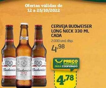 Cooper Cerveja budweiser long neck oferta