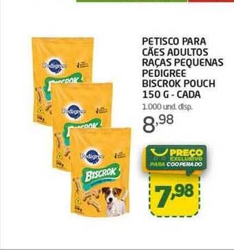 Cooper Petisco para cães adultos raças pequenas pedigree biscrok oferta