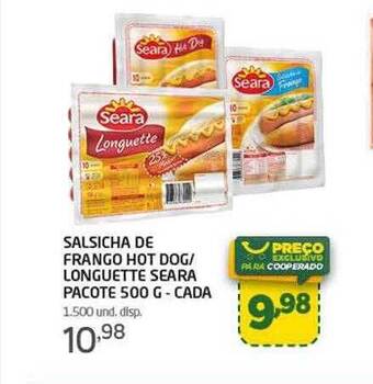 Cooper Salsicha de frango hot dog longuette seara oferta