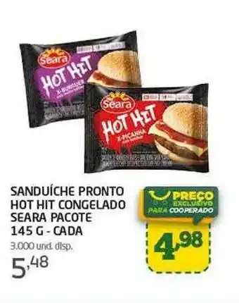 Cooper Sanduiche pronto hot hit congelado seara oferta