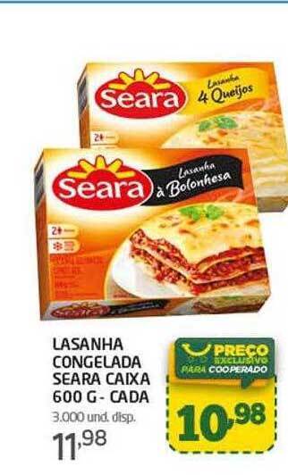 Cooper Lasanha congelada seara oferta