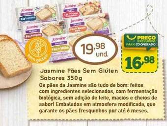 Cooper Jasmine pães sem gluten sabores oferta