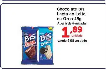 Roldão Chocolate Bis Lacta Ao Leite Ou Oreo 45g oferta