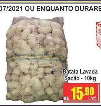 Batata Lavada Saco 10kg