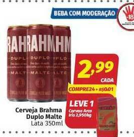 Supermercados Cidade Canção Cerveja Brahma Duplo Malte 350ml oferta