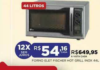 DB Supermercados Forno Elet Fischer Hot Grill Inox 44l oferta
