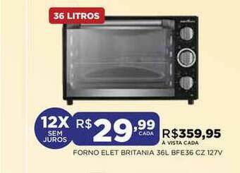 DB Supermercados Forno Elet Britania 36l Bfe36 Cz 127v oferta