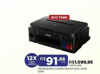 DB Supermercados Impressora Canon Multif Eco Tank G3111 oferta