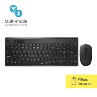 Casa Freitas Combo rapoo teclado e mouse sem fio 2.4 ghz black 5 anos de garantia pilha inclusa 8050t - ra003x [reembalado] oferta