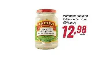Palmito De Pupunha Tolete Em Conserva Gdm 300g