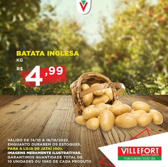 Villefort Atacadista Batata Inglesa 1kg oferta