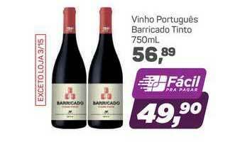 Supermercados São Vicente Vinho Português Barricado Tinto 750ml oferta