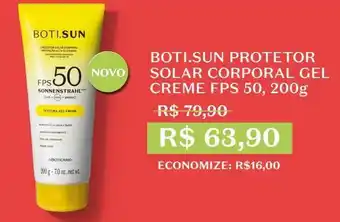 O Boticário Botisun protetor solar corporal gel creme fps 50 200g oferta