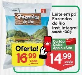 Leite em pó fazenda do rio 400g