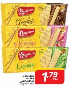 Biscoito wafer bauducco 78g