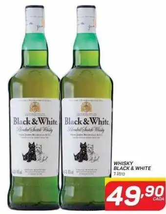 GBarbosa Whisky escocês black & white 1l oferta