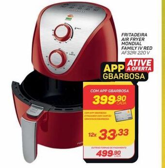 Fritadeira air fryer mondial family iv red