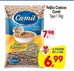Cercadão Feijao Carioca Camil tipo 1 1kg oferta