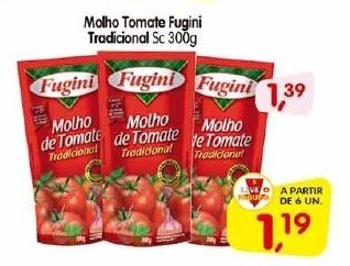 Molho Tomate Fugini Tradicional Sc 300g