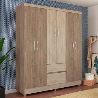 Gazin Guarda-roupa casal 6 portas bater 2 gavetas flash ii demóbile roupeiro oferta