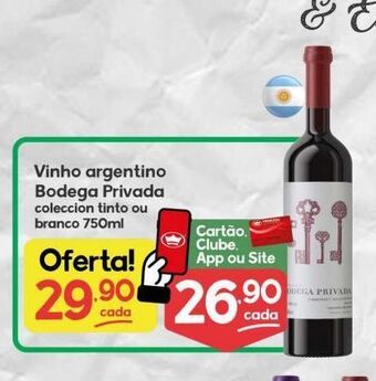 Vinho argentino bodega privada 750ml