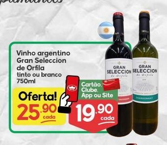 Supermercados Princesa Vinho argentino gran seleccion de orfila 750ml oferta