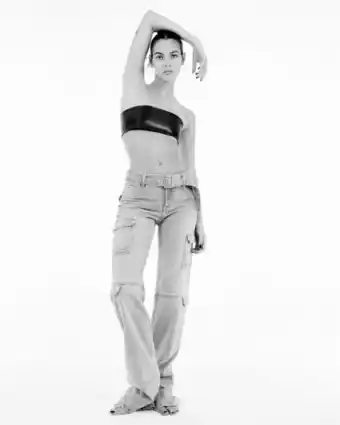 Jeans trf cargo com cinto