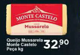 Rossi Supermercado Queijo Mussarela Monte Castelo Peca 1kg oferta