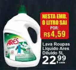 Rossi Supermercado Lava roupas Liquido Ares Diluido 1L oferta