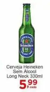 Rossi Supermercado Cerveja Heineken Sem Alcool Long neck 330ml oferta