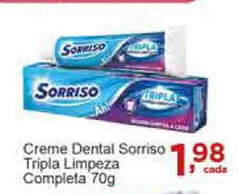 Rossi Supermercado Creme dental Sorriso Tripla Limpeza Completa 70g oferta