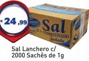 Sal lanchero c/ 2000 sachês de 1g