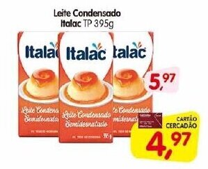 Cercadão Leite Condensado Italac TP 395g oferta