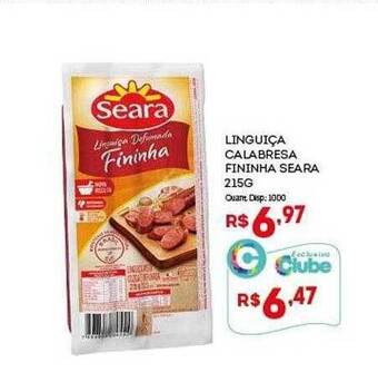 Bistek Supermercados Linguiça calabresa fininha seara oferta