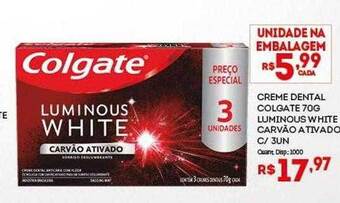Bistek Supermercados Creme dental colgate luminous white carvão ativado oferta