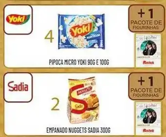 Bistek Supermercados Pipoca micro yoki empanado nuggets sadia oferta