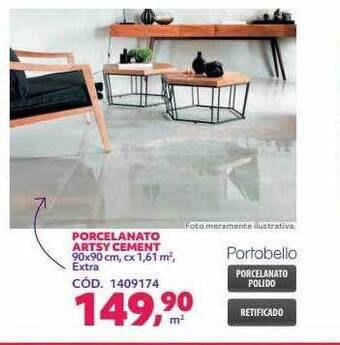 Telhanorte Porcelanato artsy cement portobello oferta
