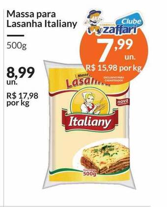 Zaffari Massa para lasanha italiany oferta