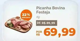 Oba Hortifruti Picanha bovina festeja 22% desconto oferta