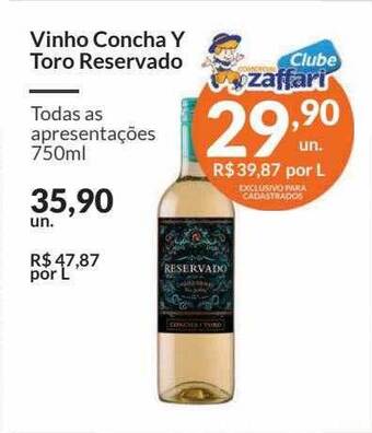 Zaffari Vinho concha y toro reservado oferta
