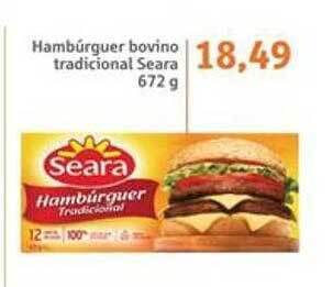 Sonda Hambúrguer bovino tradicional seara oferta