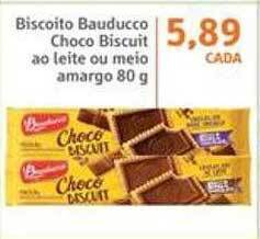 Sonda Biscoito bauducco choco biscuit ao leite ou meio amargo oferta