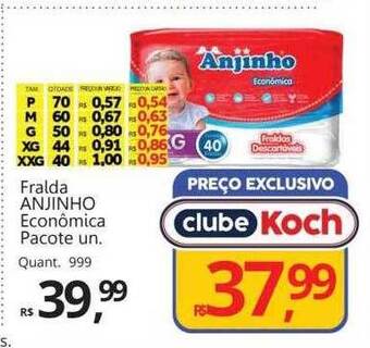 Fralda anjinho econômica