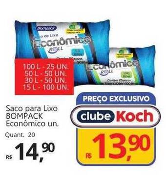 Supermercados Koch Saco para lixo bompack econômico oferta
