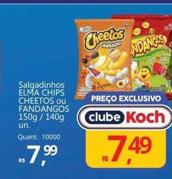 Supermercados Koch Salgadinhos elma chips cheetos ou fandangos oferta