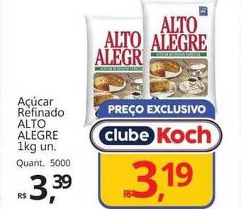 Açúcar refinado alto alegre