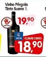 Cercadão Vinho Pergola Tinto Suave 1L oferta
