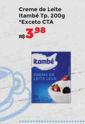 Villarreal Supermercados Creme de leite itambé oferta