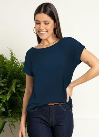 Posthaus Quintess - blusa com mangas curtas marinho oferta