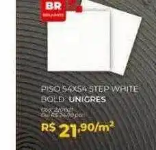 Piso 54x54 step white bold unigres
